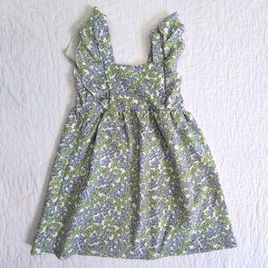 Zara Girl’s White Dress with Blue and Green Floral Design 5-6Yrs